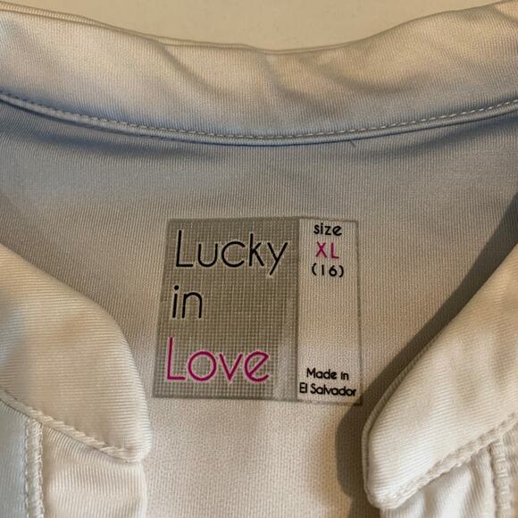 Lucky In Love Tank Top Womens XL Extra Large Wild Ombre Mesh Panel Sleeveless - Picture 10 of 13